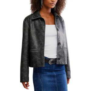 (���) �t���[�s�[�v�� ���f�B�[�X �w�� �r�[�K�� ���U�[ �W���P�b�g - �E�B�����Y Free People women Hera Vegan Leather Jacket - Women's Black