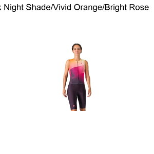 (���) �J�X�e�� ���f�B�[�X �t���[ �T������ 3 �X���[�u���X �g���C �X�[�c - �E�B�����Y Castelli women Free Sanremo 3 Sleeveless Tri Suit - Women's Dark Night Shade/Vivid Orange/Bright Rose