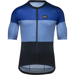 (���) �S�A�E�F�A �����Y �X�s���b�g �X�g���C�v �W���[�W - �����Y GOREWEAR men Spirit Stripes Jersey - Men's Ultramarine Blue/Scrub Blue