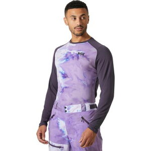 (���) �w���[�n���Z�� �����Y ���t�@ �A�N�e�B�u �N���[ �g�b�v - �����Y Helly Hansen men Lifa Active Crew Top - Men's Black Grape Color Max Aop