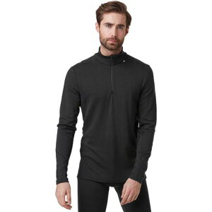 (���) �w���[�n���Z�� �����Y ���t�@ �����m �~�b�h�E�G�C�g 1/2 �W�b�v �g�b�v - �����Y Helly Hansen men Lifa Merino Midweight 1/2 Zip Top - Men's Black