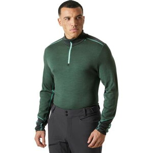 (���) �w���[�n���Z�� �����Y ���t�@ �����m �~�b�h�E�G�C�g 1/2 �W�b�v �g�b�v - �����Y Helly Hansen men Lifa Merino Midweight 1/2 Zip Top - Men's Jungle Green