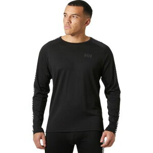 (���) �w���[�n���Z�� �����Y ���t�@ �A�N�e�B�u �X�g���C�v �N���[ �g�b�v - �����Y Helly Hansen men Lifa Active Stripe Crew Top - Men's Black