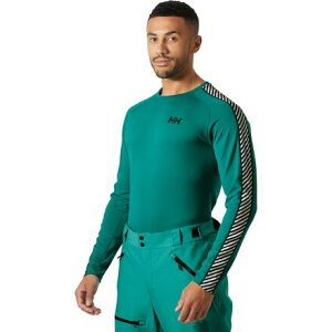 (���) �w���[�n���Z�� �����Y ���t�@ �A�N�e�B�u �X�g���C�v �N���[ �g�b�v - �����Y Helly Hansen men Lifa Active Stripe Crew Top - Men's Signal Green