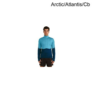 (���) �A�C�X�u���C�J�[ �����Y �����m �u�����h 200 ���A���t���[�X �f�B�Z���_�[ Ls 1/2-�W�b�v �g�b�v - �����Y Icebreaker men Merino Blend 200 RealFleece Descender LS 1/2-Zip Top - Men's Arctic/Atlantis/Cb