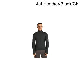 (取寄) アイスブレイカー メンズ メリノ ブレンド 200 リアルフリース ディセンダー Ls 1/2-ジップ トップ - メンズ Icebreaker men Merino Blend 200 RealFleece Descender LS 1/2-Zip Top - Men's Jet Heather/Black/Cb