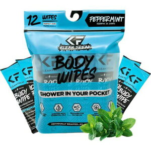 (���) �{�f�B ���C�v�X - 12-�p�b�N Klean Freak Body Wipes - 12-Pack Peppermint, 12-Pack