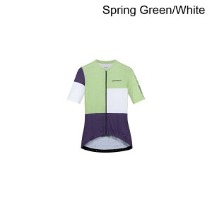 (���) �S�A�E�F�A ���f�B�[�X �u���b�N �V���[�g�X���[�u �W���[�W - �E�B�����Y GOREWEAR women SWIFTRIDE Block Short-Sleeve Jersey - Women's Spring Green/White