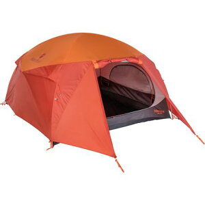 (���) �}�[���b�g �n�� �e���g: 4-�p�[�\�� 3-�V�[�Y�� Marmot Halo Tent: 4-Person 3-Season Tangelo/Rusted Orange