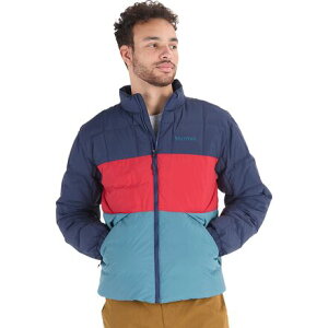 (���) �}�[���b�g �����Y �A���X �_�E�� �W���P�b�g - �����Y Marmot men Ares Down Jacket - Men's Arctic Navy/Team Red/Moon River