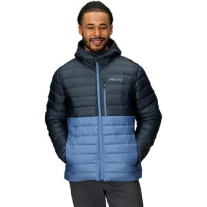 (���) �}�[���b�g �����Y �n�C�����_�[ �_�E�� �t�[�f�b�g �W���P�b�g - �����Y Marmot men Highlander Down Hooded Jacket - Men's Thunderhead/Rain Cloud