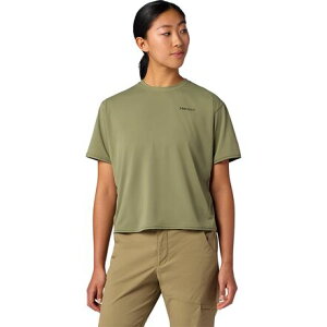 (���) �}�[���b�g ���f�B�[�X �V���[�g�X���[�u �N���[ �g�b�v - �E�B�����Y Marmot women AirExchange SolarShield Short-Sleeve Crew Top - Women's Olive Grove
