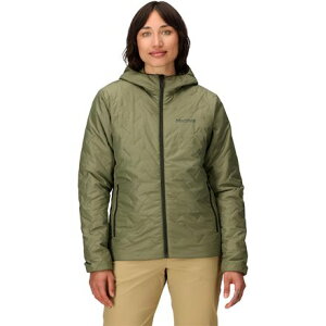 (���) �}�[���b�g ���f�B�[�X �t�[�f�b�g �W���P�b�g - �E�B�����Y Marmot women MonoQuilt Hooded Jacket - Women's Olive Grove