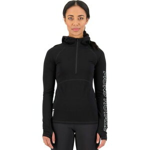 (���) �����X���C���� ���f�B�[�X �x�� �e�b�N �t�[�f�b�g �g�b�v - �E�B�����Y Mons Royale women Bella Tech Hooded Top - Women's Black