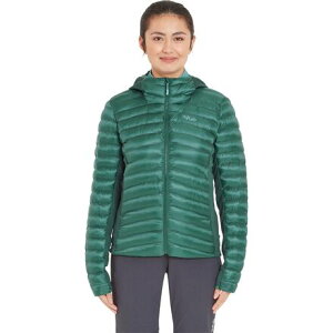 (���) ���u ���f�B�[�X �V�[���X �t���b�N�X 2.0 �t�[�f�b�g �W���P�b�g - �E�B�����Y Rab women Cirrus Flex 2.0 Hooded Jacket - Women's Eucalyptus/Green Slate