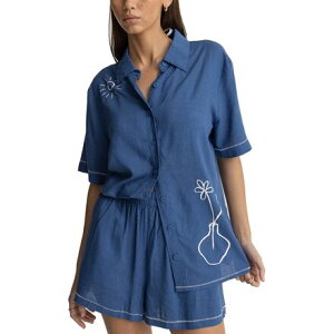 (���) ���Y�� ���f�B�[�X �{�r�[ �V���c - �E�B�����Y Rhythm women Bobby Shirt - Women's Blue