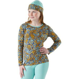 (���) �X�}�[�g�E�[�� �L�b�Y �����m 250 �x�[�X���C���[? �N���[ �g�b�v - �L�b�Y Smartwool kids Merino 250 Baselayer Crew Top - Kids' Pacific Blue Floral