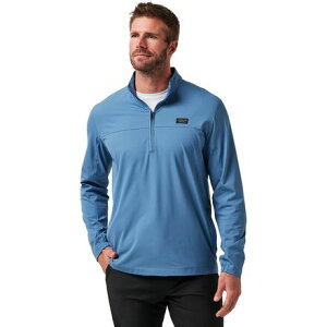 (���) �g�����B�X�}�V���[ �����Y �����_�[���X�g 1/4-�W�b�v �g�b�v - �����Y TravisMathew men Wanderlust 1/4-Zip Top - Men's Copen Blue