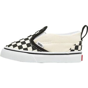 (���) �o���Y �g�h���[ �X���b�|�� V �V���[�Y - �g�b�h���[ Vans toddler Slip-On V Shoe - Toddlers' (Checkerboard) Black/Whitee
