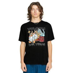 (���) �{���R�� �����Y �p�X ���C�� �V���[�g�X���[�u T-�V���c - �����Y Volcom men Pass Line Short-Sleeve T-Shirt - Men's Black