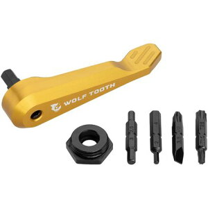 (���) �E���t�g�D�[�X�R���|�[�l���c �A�N�X�� �n���h�� �}���`-�c�[�� Wolf Tooth Components Axle Handle Multi-Tool Gold