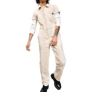 (���) �U �G�b�Z���V���� �V���[�g�X���[�u �f�j�� �n�C �E�F�X�g �J�o�[�I�[�� Wildfang The Essential Short-Sleeve Denim High Waisted Coverall Natural