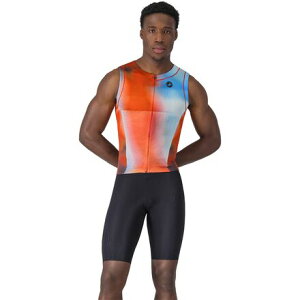 (���) �J�X�e�� �����Y �t���[ �T������ 3 �X���[�u���X �g���C �X�[�c - �����Y Castelli men Free Sanremo 3 Sleeveless Tri Suit - Men's Paprika_Winter Sky-Black