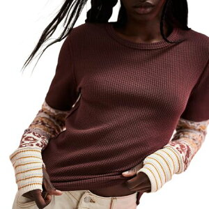 (���) �t���[�s�[�v�� ���f�B�[�X �I�[�� �C�� �J�t �g�b�v - �E�B�����Y Free People women All In Cuff Top - Women's Chocolate Combo