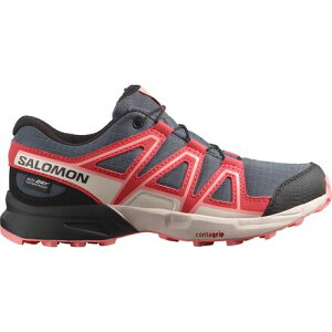 (���) �T������ �L�b�Y �X�s�[�h�N���X Wp �V���[�Y - �L�b�Y Salomon kids Speedcross WP Shoe - Kids' Grisaille_Hushed Violet_Rouge Red