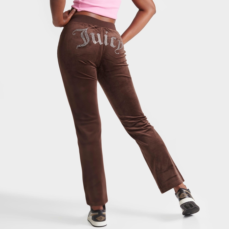 (取寄) ジューシークチュール レディース OG ビッグ ブリング ベロア トラック パンツ Women's Juicy Couture OG Big Bling Velour Track Pants brown sugar 11001076_265