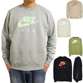 ナイキ トレーナー メンズ NIKE AIR ロゴ XS-3XL 袖ロゴ 裏起毛 スウェット エア フリース クルー ブラック グレー グリーン Nike Air Fleece Crew 海外限定 ブランド 大きいサイズ ビックサイズ ペアルック おそろい 送料無料