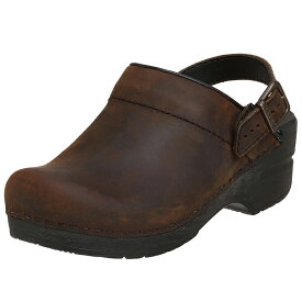 (取寄)ダンスコ レディース イングリッド オイルド レザー クロッグ ブラウン dansko Ingrid Oiled Leather Clog Brown 【サボ サンダル コンフォートシューズ 大きいサイズ 靴】 【コンビニ受取対応商品】 送料無料