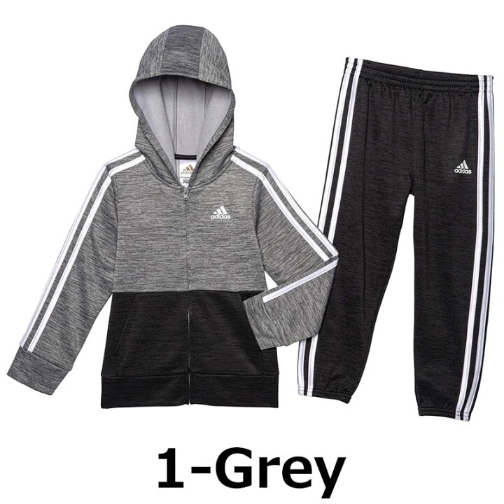アディダス ジャージ 上下セット キッズ 90cm 95cm 2歳 3歳 子供服 スポーツウェア ジャージ上下 セットアップ 幼児 かわいい ブランド Adidas 3 Stripe Fleece Hoodie And Joggers Set ジェットラグ ジェットラグ 2号店 取寄 アディダス キッズ ガールズ メランジュ