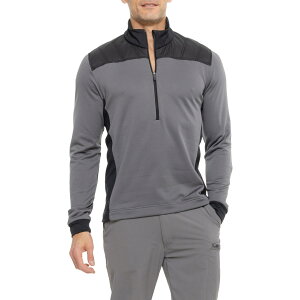 (���) �K���r���O���[�� �f�������e �~�b�h ���C���[ �V���c - �W�b�v �l�b�N, �����O �X���[�u GALVIN GREEN Durante Mid Layer Shirt - Zip Neck, Long Sleeve Forged Iron/Black