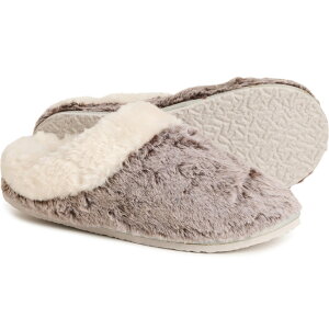 (���) ������ ���f�B�[�X �e�B�b�v �t�F�C�N-�t�@�[ �X�J�t �X���b�p Lemon women Tipped Faux-Fur Scuff Slippers (For Women) Medium Brown