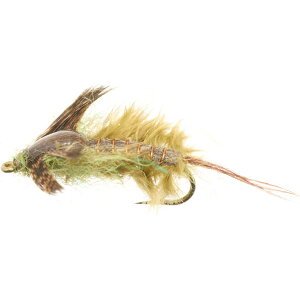 (���) �A���v�J �h���C�N �|�L�V�[�o�b�N �E�F�X�g �j���t �t���C - �_�Y�� UMPQUA Drake Poxyback West Nymph Fly - Dozen Green