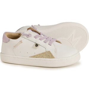 (���) �I�[���h �\�[���Y ���g�� �K�[���Y �u���[�h �����i�[ �X�j�[�J�[ - ���U�[ OLD SOLES Little Girls Blade Runner Sneakers - Leather Snow / Lilium / Glam Gold