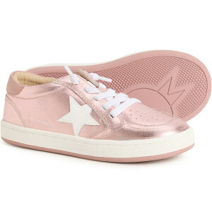(���) �I�[���h �\�[���Y �K�[���Y �v���`�i�� �����i�[ �X�j�[�J�[ - ���U�[ OLD SOLES Girls Platinum Runner Sneakers - Leather Pink Frost / Snow / Kiss