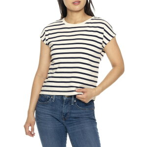 (���) �}�[�T�X�`�����[�g �A�����J�[�i �X�g���C�v �V���c - �V���[�g �X���[�u Martha Stewart Americana Stripe Shirt - Short Sleeve White Swan Ground/ Maritime Blue Stripe