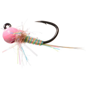 (���) �����^�i�t���C�J���p�j�[ �W�O PLT �j���t �t���C - �_�Y�� Montana Fly Company Keller's Jig PLT Nymph Fly - Dozen Cotton Candy Pink