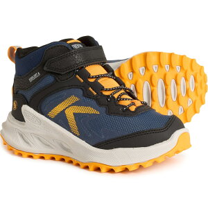 (���) �L�[�� �{�[�C�Y �V�I�j�b�N �~�b�h �n�C�L���O �u�[�c - �E�H�[�^�[�v���[�t Keen Boys Zionic Mid Hiking Boots - Waterproof Naval Academy/Bright Marigold