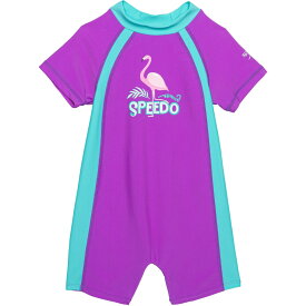 (取寄) スピード インファント アンド トドラー サンスーツ ラッシュ ガード - Upf 50以上, ショート スリーブ Speedo Infant and Toddler Sunsuit Rash Guard - UPF 50+, Short Sleeve Amethyst