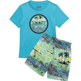 (取寄) ハーレー トドラー ボーイズ ニット シャツ アンド ショーツ セット - ショート スリーブ Hurley Toddler Boys Knit Shirt and Shorts Set - Short Sleeve Blue Lazer