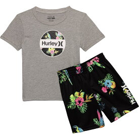 (取寄) ハーレー トドラー ボーイズ ニット シャツ アンド ショーツ セット - ショート スリーブ Hurley Toddler Boys Knit Shirt and Shorts Set - Short Sleeve Black