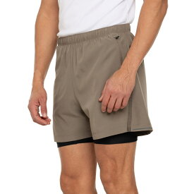 (取寄) アシックス メッシュ インサート ショーツ - ビルト-イン ライナー ASICS 2-in1 Mesh Insert Shorts - Built-In Liner Chestnut