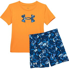(取寄) アンダーアーマー トドラー ボーイズ T-シャツ アンド プリンテッド ショーツ セット - ショート スリーブ Under Armour Toddler Boys T-Shirt and Printed Shorts Set - Short Sleeve Atomic Orange