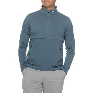 (���) �`���[�X �����Y �V���c - �W�b�v �l�b�N, �����O �X���[�u KJUS men Delian Shirt - Zip Neck, Long Sleeve Steel Blue