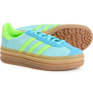 (���) �A�f�B�_�X ���f�B�[�X �A�f�B�_�X �K�[�� �{�[���h �X�j�[�J�[ - ���U�[ adidas women Gazelle Bold Sneakers - Leather (For Women) Blue Glow