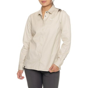 (���) �T���� ���f�B�[�X �T���� �t�F�[���Y �w���v �V���c - �����O �X���[�u Salewa women Fanes Hemp Shirt - Long Sleeve Oatmeal
