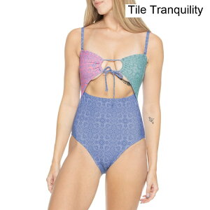(���) ���L�V�[ ���f�B�[�X ���L�V�[ �s�[�N-�A-�u�[ �����s�[�X �X�C���X�[�c Roxy women Peek-a-Boo One-Piece Swimsuit Tile Tranquility